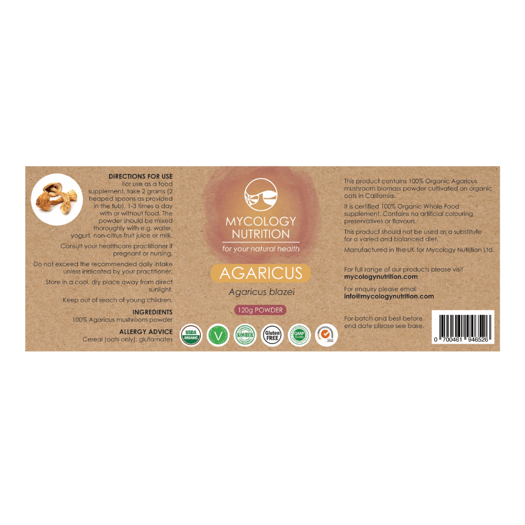 Agaricus Mushroom - potentially helps with digestive issues and physical and emotional stress.