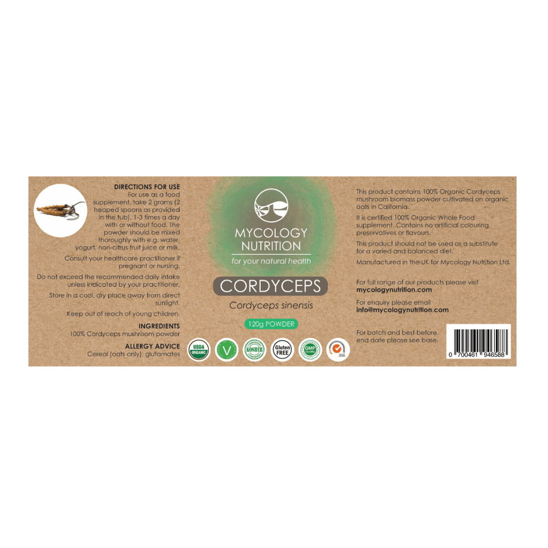 Cordyceps Mushroom Powder - directions for use, ingredients and allergy advice