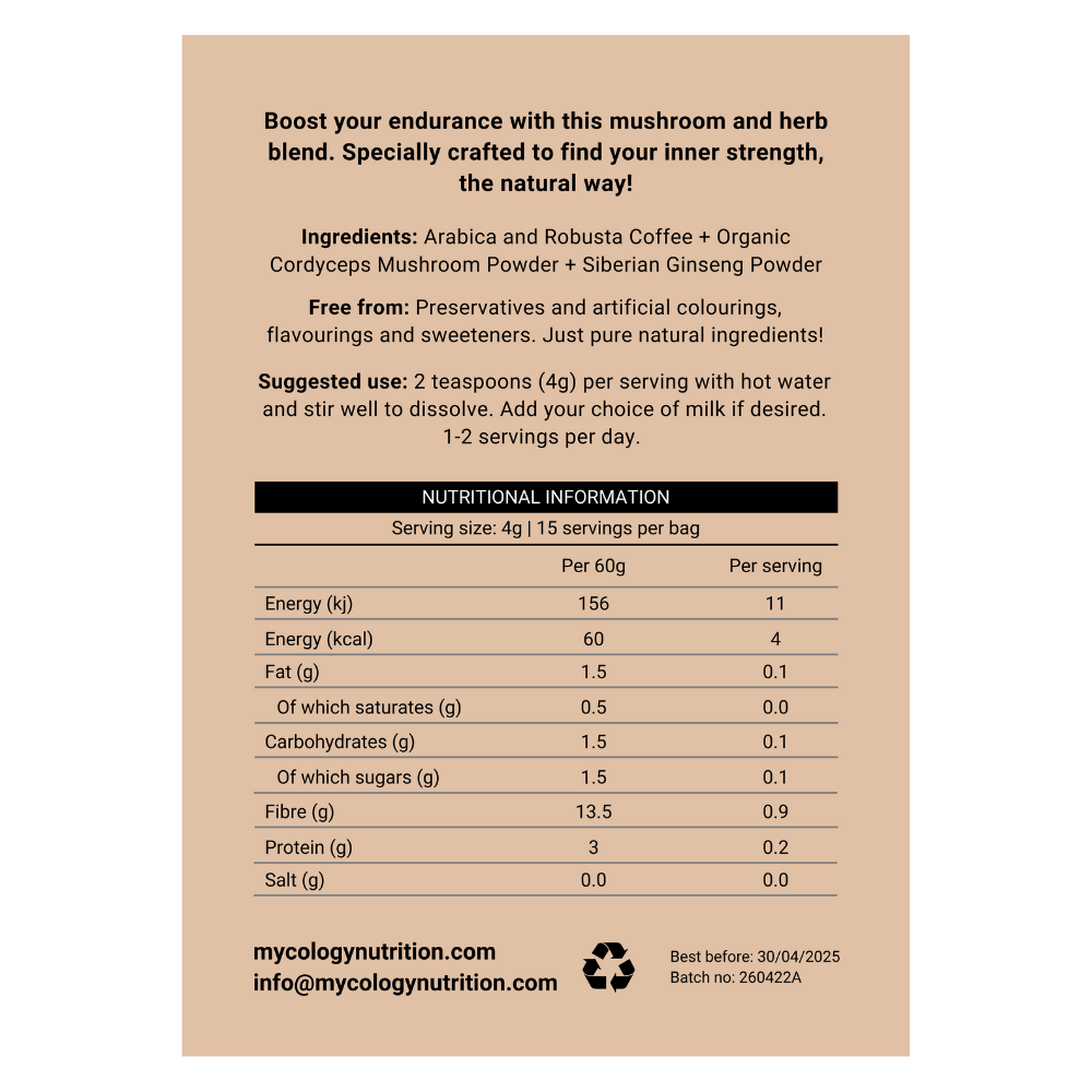 Endurance Mushroom Coffee - Cordyceps + Siberian Ginseng