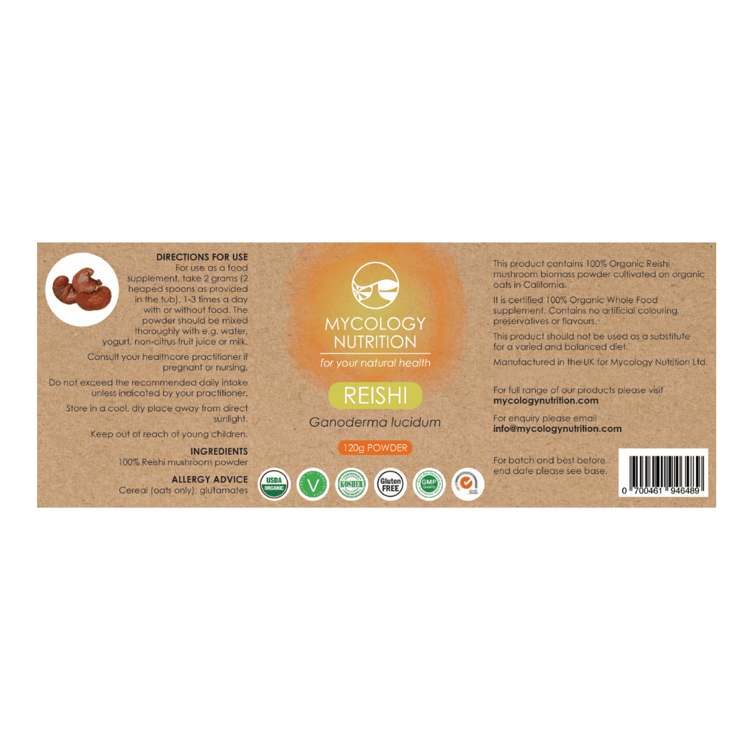 Reishi Mushroom Powder - directions for use, ingredients, allergy advice