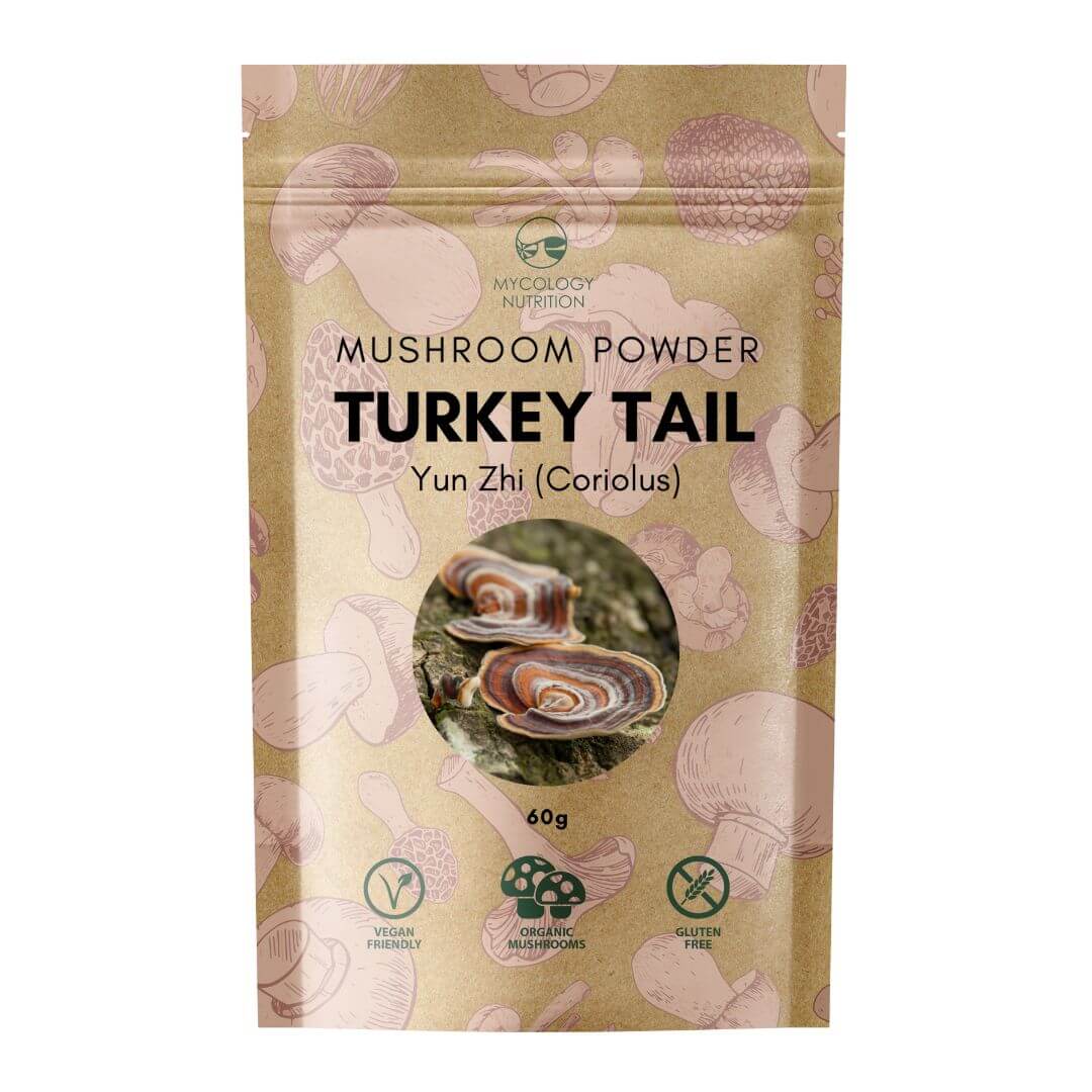 Turkey Tail Mushroom (Coriolus/Yun Zhi 云芝) Powder (60g) - vegan friendly, gluten free