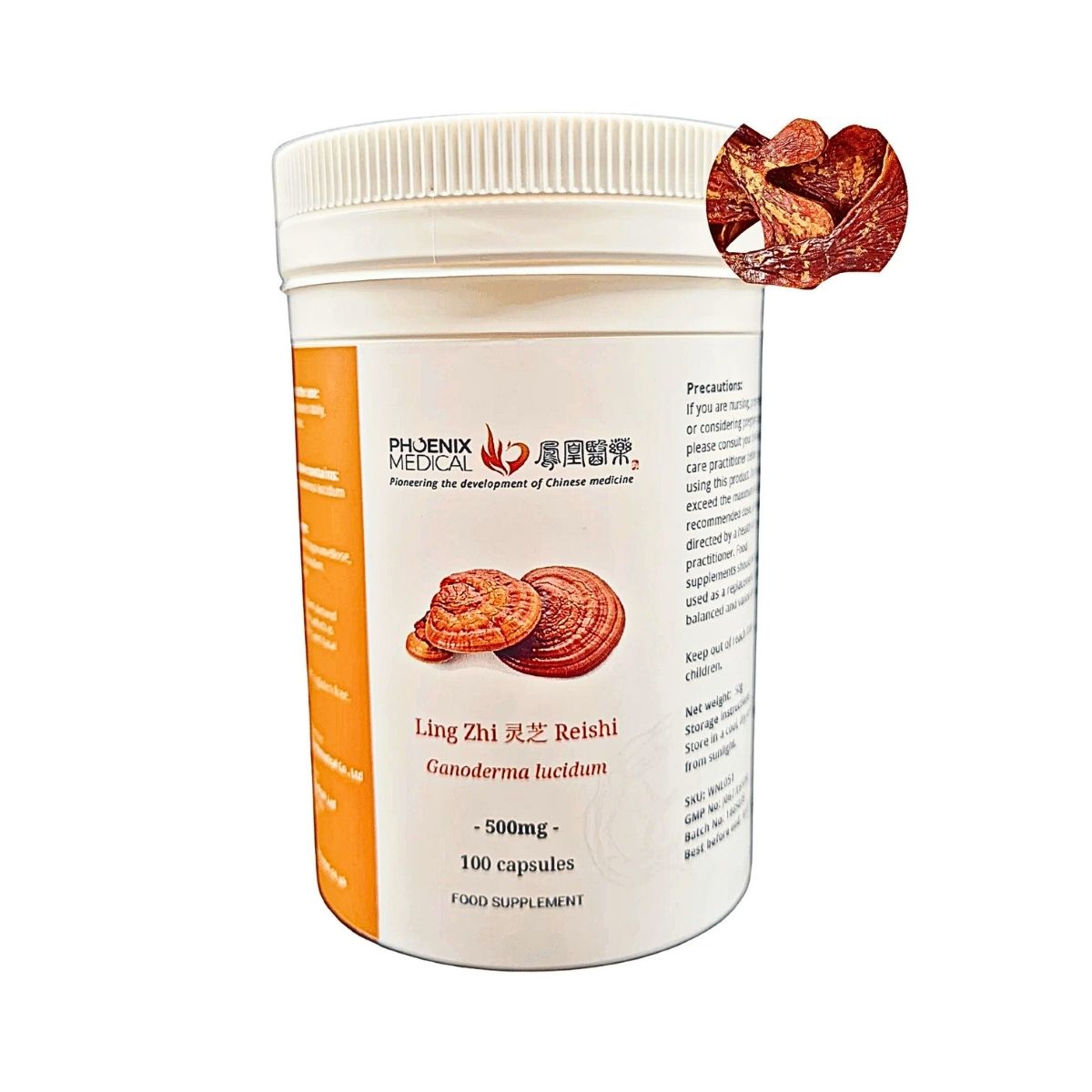 organic reishi mushroom 100 capsules
