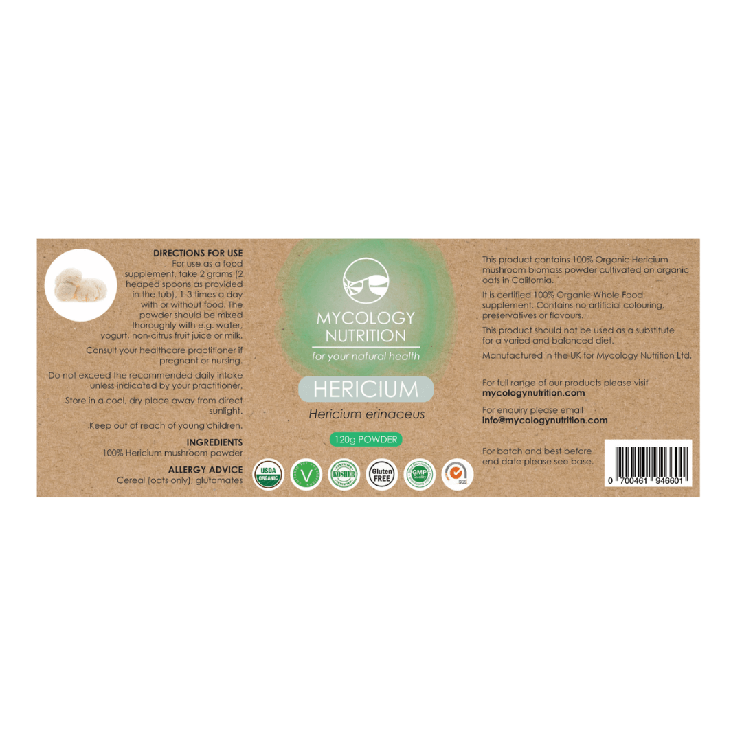 Lion's Mane Mushroom Powder | 100% Organic Mushroom
