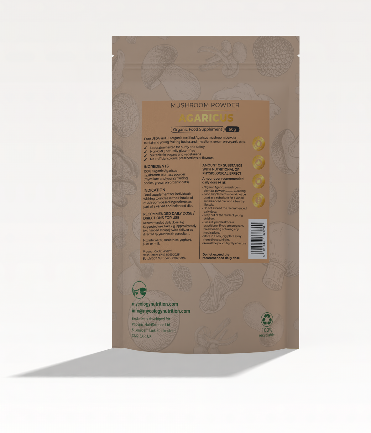 Agaricus Mushroom Powder · Daily Wellness · 60g