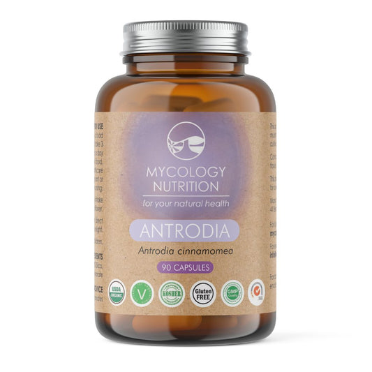 Antrodia Mushroom supplement with a sleek label