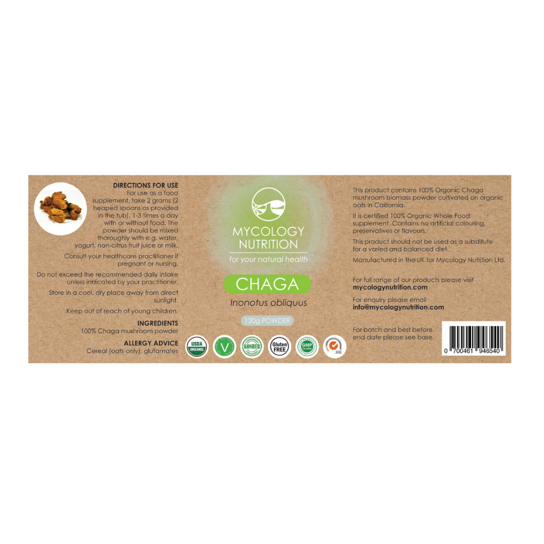 Chaga Mushroom Powder | Bai Hua Rong | Immune Support | Aid Digestion | Boost Energy & Vitality | Highly Concentrated Supplement | 120g
