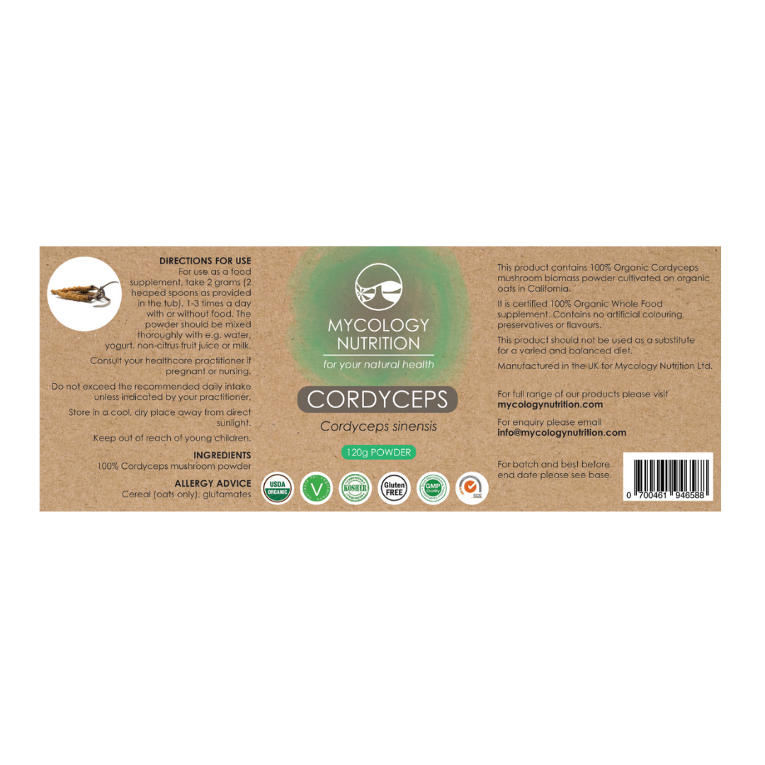 Cordyceps Mushroom Powder - directions for use, ingredients and allergy advice