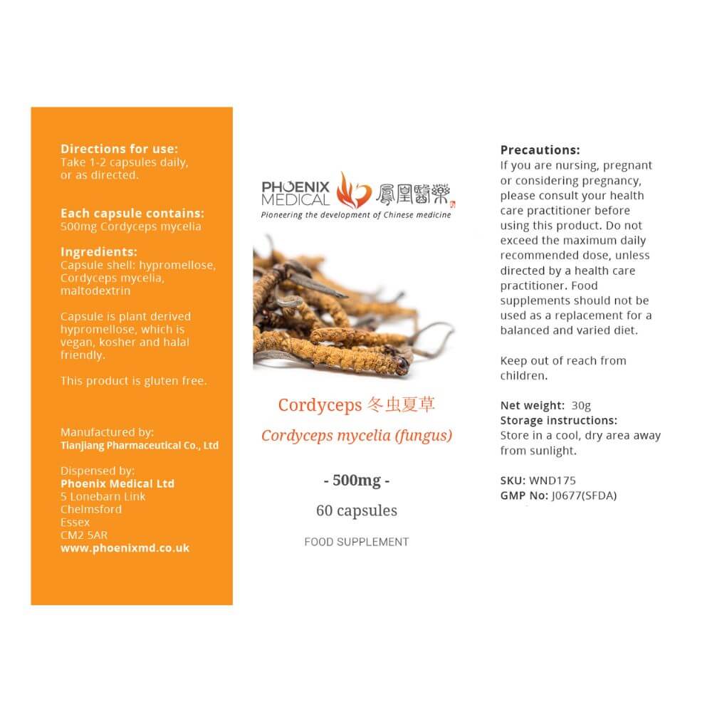 Organic Cordyceps Mushroom Capsules | 60 Capsules