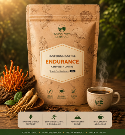 Endurance Mushroom Coffee – Cordyceps &amp; Siberian Ginseng Blend, 60g