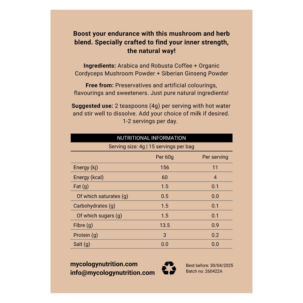 Endurance Mushroom Coffee - Cordyceps + Siberian Ginseng