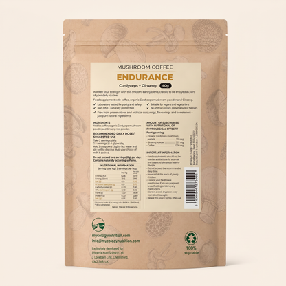 Endurance Mushroom Coffee – Cordyceps &amp; Siberian Ginseng Blend, 60g