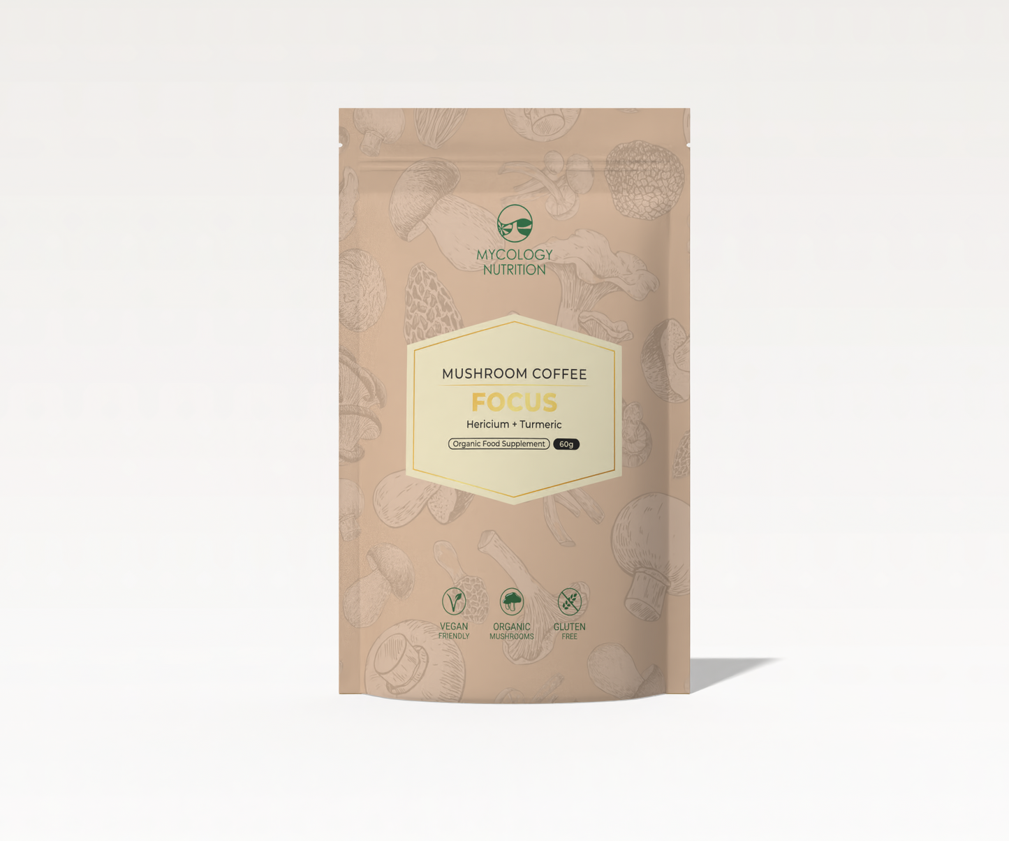 Focus Mushroom Coffee – Lion’s Mane & Turmeric Blend, 60g