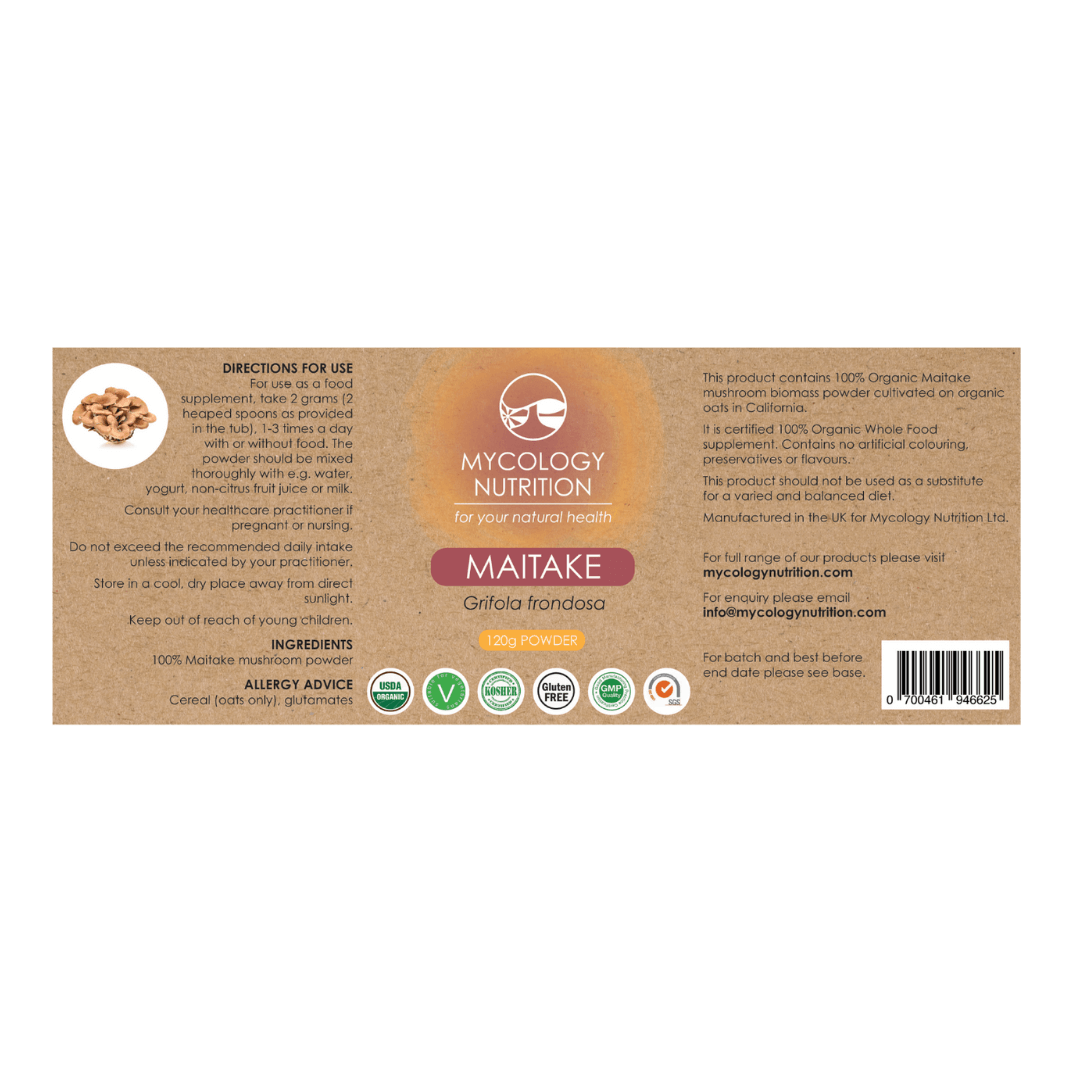 Maitake Mushroom Powder - directions for use, ingredients and allergy advice