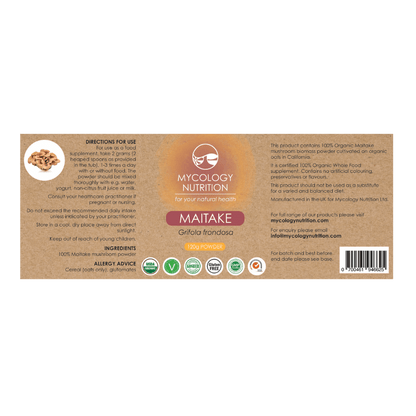 Maitake Mushroom Powder - directions for use, ingredients and allergy advice