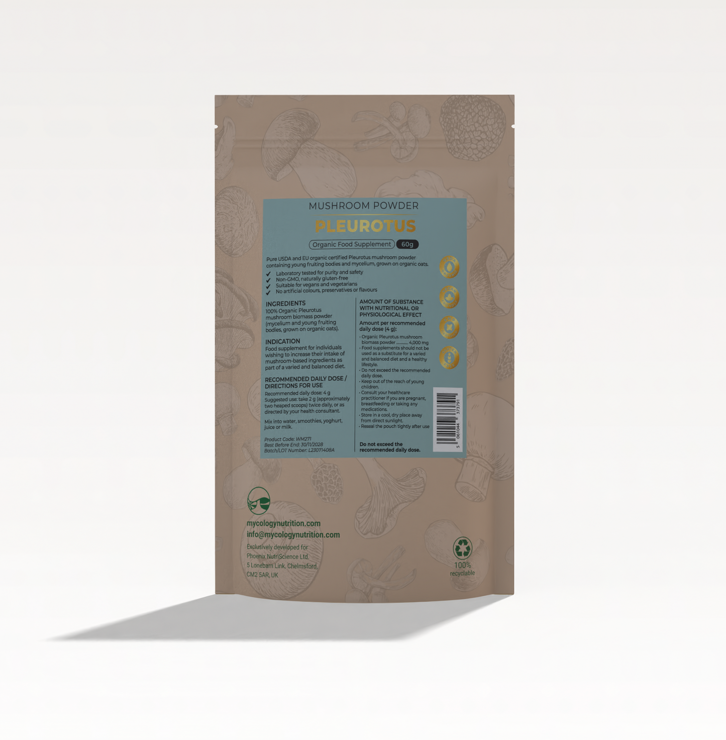 Oyster Mushroom Powder · Daily Wellness · 60g