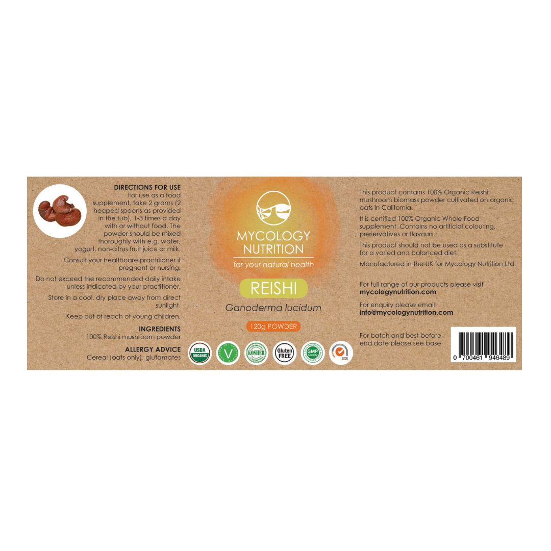 Reishi Mushroom Powder - directions for use, ingredients, allergy advice