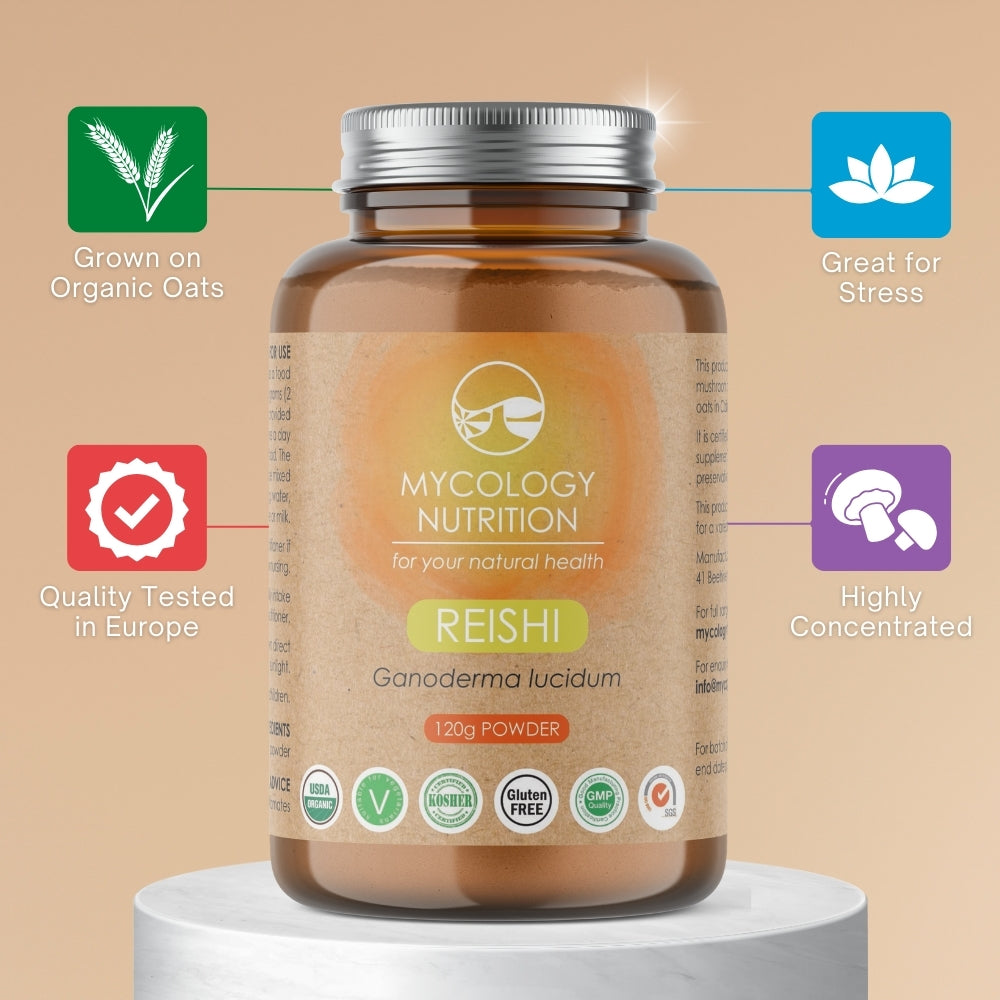 Reishi Mushroom Powder | Ling Zhi | Reduce Stress | Promote Immunity | Manage Sleep | Detoxify Liver | Highly Concentrated Supplement | 120g