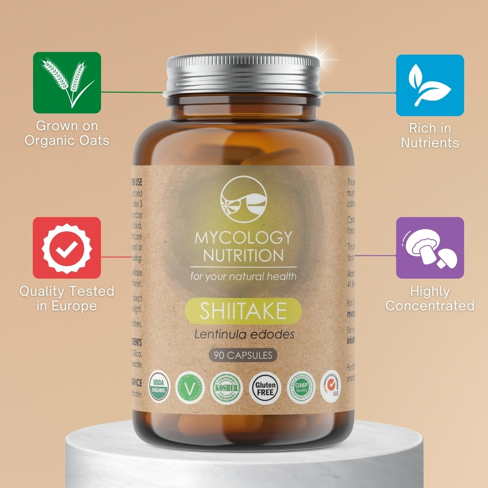 Shiitake Mushroom Capsules | Dong Gu | Boost Heart Health | Promote Immunity | Support Liver | Rich in Nutrients | Highly Concentrated Supplement | 90 Capsules