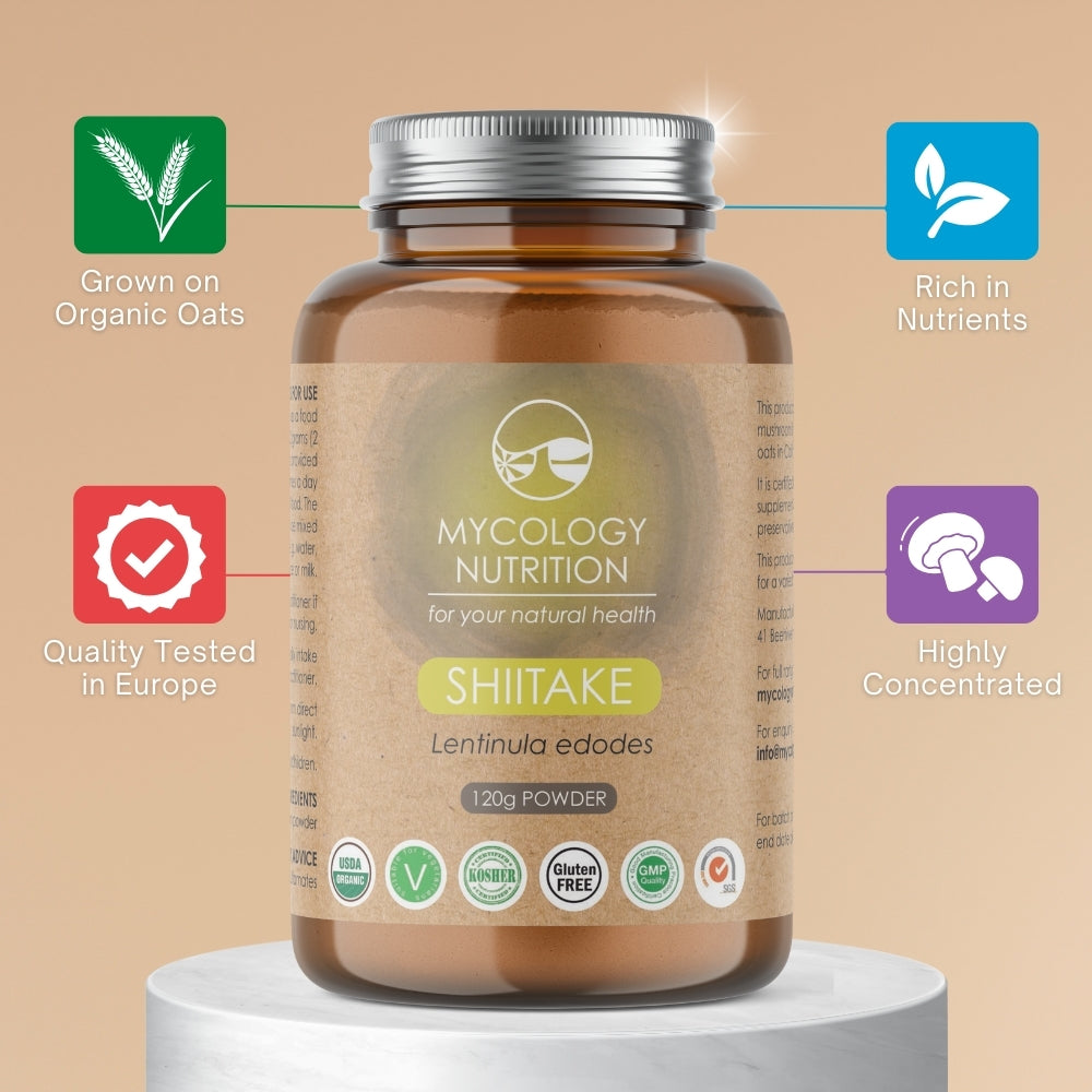 Shiitake Mushroom Powder | Dong Gu | Boost Heart Health | Promote Immunity | Support Liver | Rich in Nutrients | Highly Concentrated Supplement | 120g