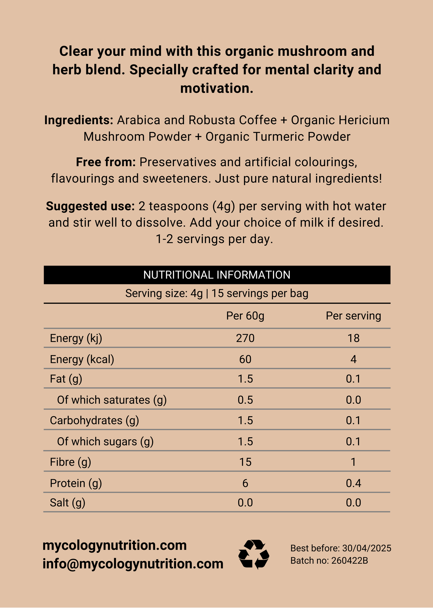 Focus Mushroom Coffee - Hericium + Turmeric