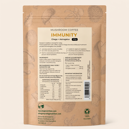 Immunity Mushroom Coffee – Chaga &amp; Astragalus Blend, 60g