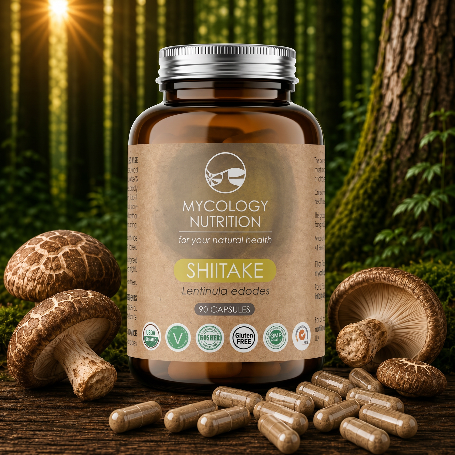 Shiitake Mushroom Capsules · Immune Support · 90 Capsules