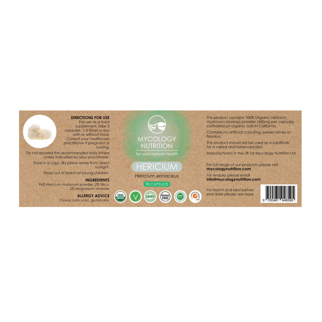 Lions Mane Mushroom Supplements | 100% Organic Mushroom