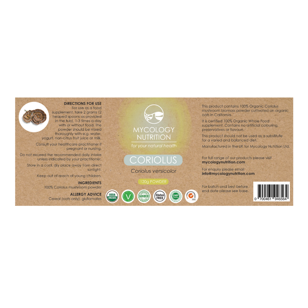 Turkey Tail Mushroom Powder | Coriolus | 100% Organic